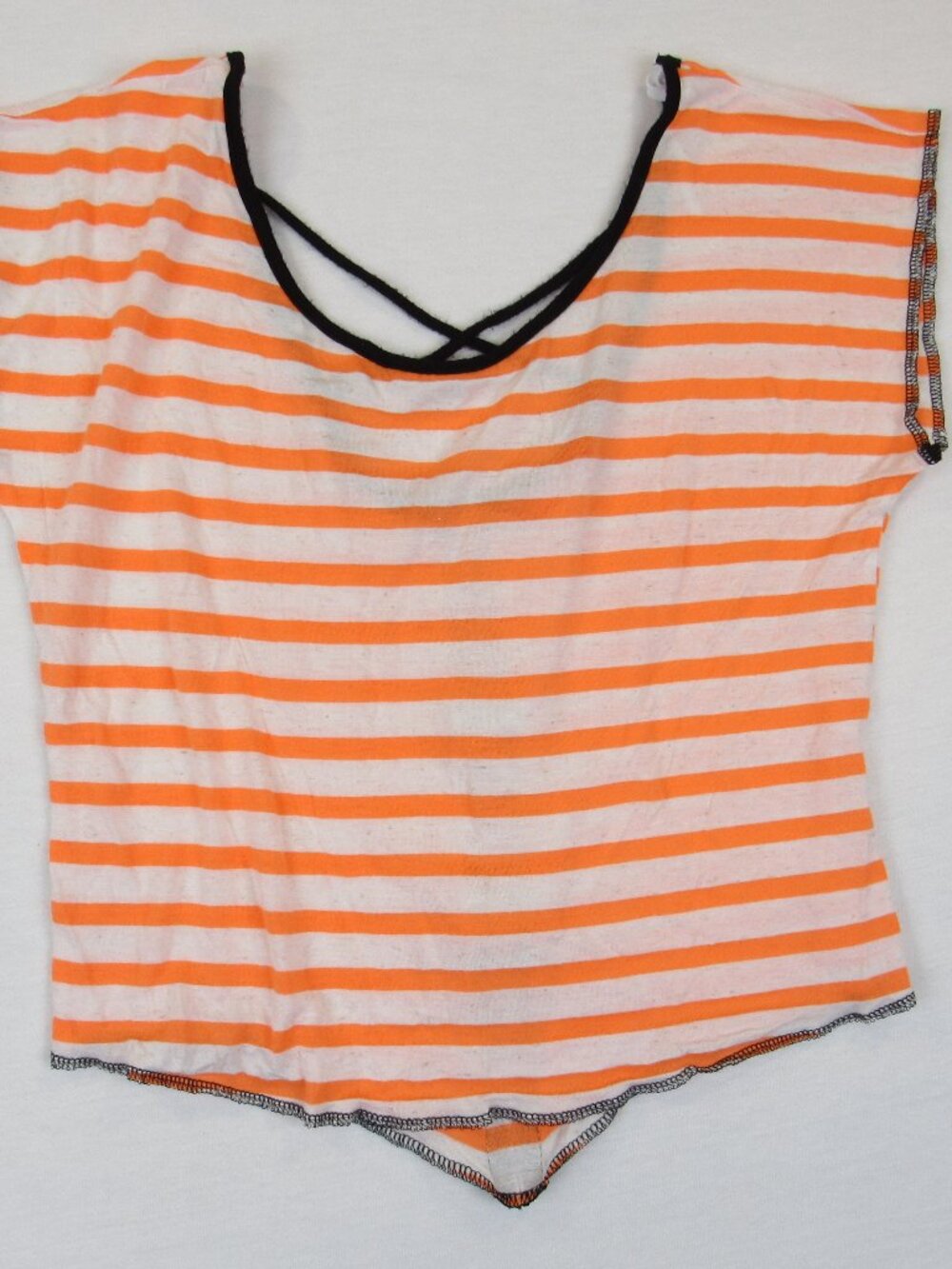 Rainbow Y2K Slouchy Strappy Back Scoop Neck Juniors Size M Cap Sleeve Summer